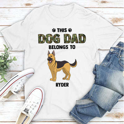 Dog Dad Belongs To Dog - Personalized Custom Unisex T-shirt