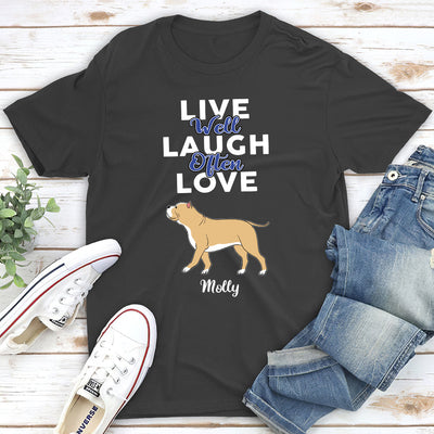 Live Well Laugh Often - Personalized Custom Unisex T-shirt