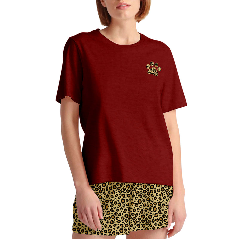 Leopard Dog Paw - Short Pajama Set