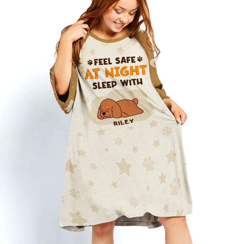 Feel Safe At Night - Personalized Custom 3/4 Sleeve Dress