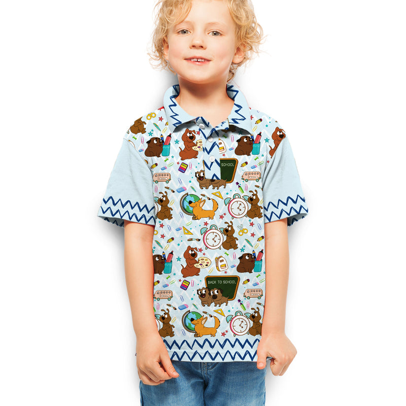 School Dog - Kids Polo Shirt