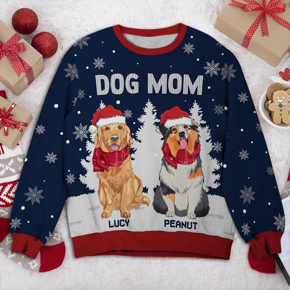 Dog Dad Winter Christmas Custom Pet Personalized Jumper Ugly Sweater