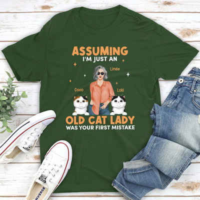 Just An Old Cat Lady - Personalized Custom Unisex T-shirt
