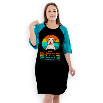 Watching You - Personalized Custom 3/4 Sleeve Dress