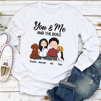 You, Me & The Dog - Personalized Custom Long Sleeve T-shirt