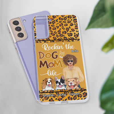 Dog Mom Leopard - Personalized Custom Phone Case