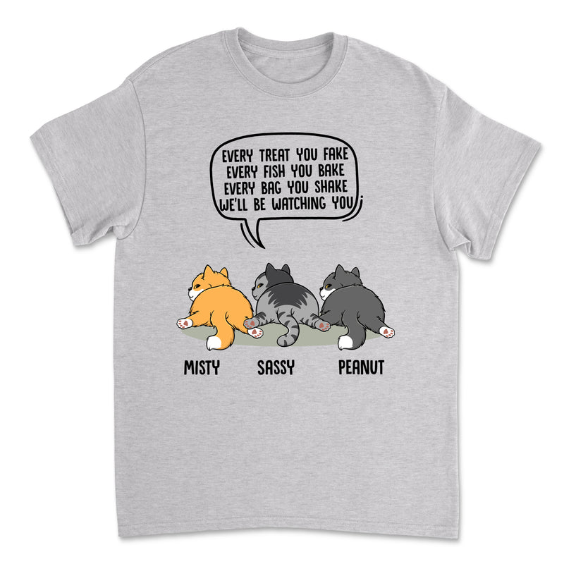 Watching You Cat Butt - Personalized Custom Unisex T-shirt