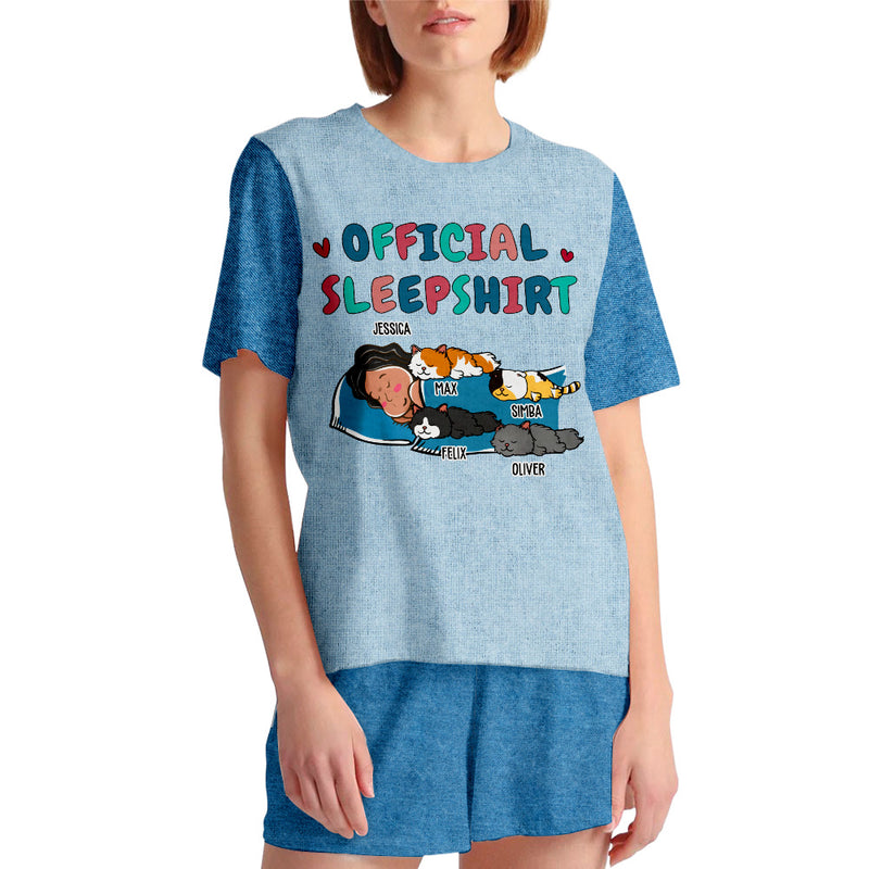 Cat Sleepshirt - Personalized Custom Short Pajama Set