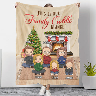 Family Cuddle Blanket - Personalized Custom Fleece Blanket
