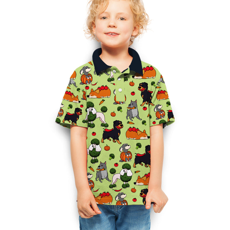 Dog And Vegetables - Kids Polo Shirt