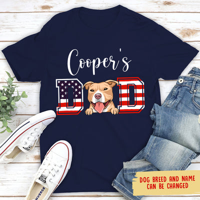 Dog Mom Dad (USA Pattern) - Personalized Custom Unisex T-shirt
