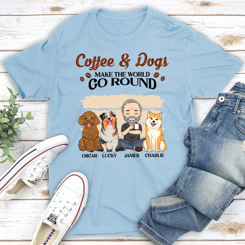 Dog And Coffee - Personalized Custom Unisex T-shirt