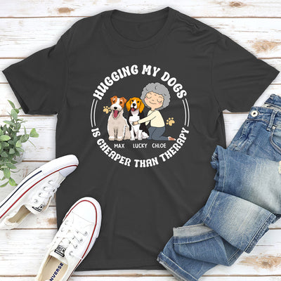 Hugging My Dog - Personalized Custom Unisex T-shirt
