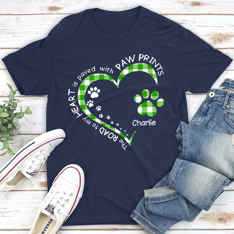 My Heart With Paw Prints - Personalized Custom Premium T-shirt