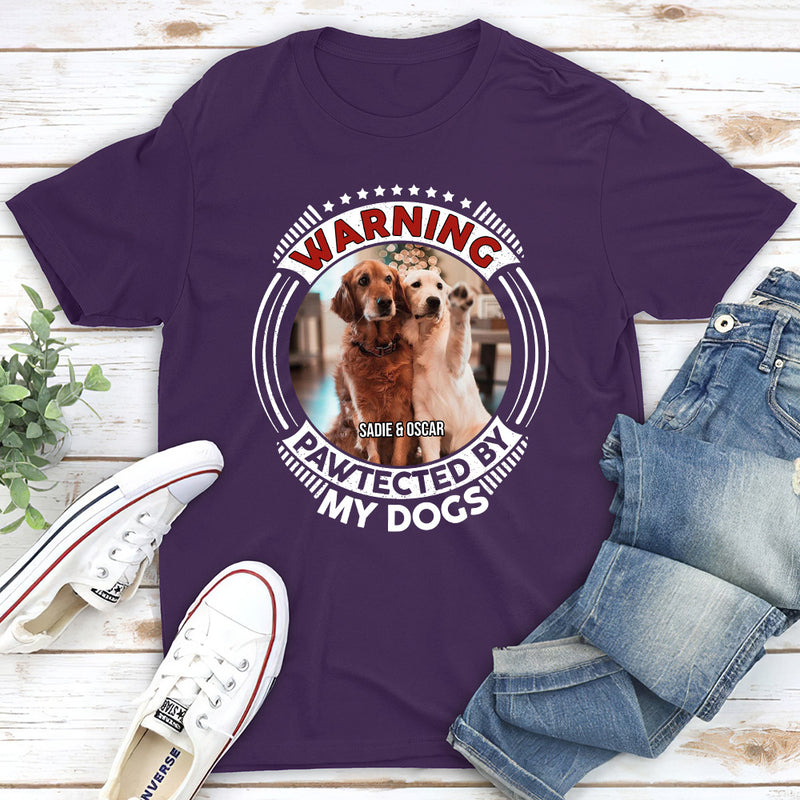 Pawtected By My Dog Photo - Personalized Custom Unisex T-shirt