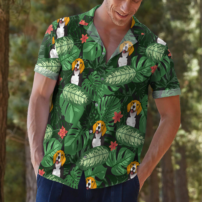 Dog Dad Tropical - Personalized Custom Hawaiian Shirt