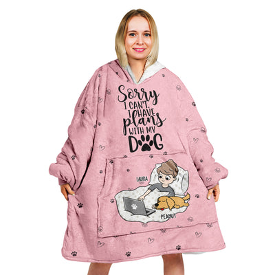 Plan With Dogs - Personalized Custom Blanket Hoodie