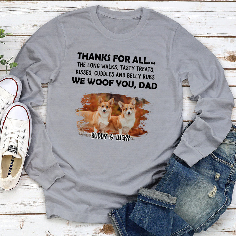 Thanks For All... Photo - Personalized Custom Long Sleeve T-shirt