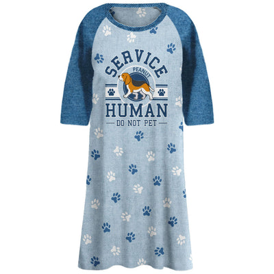 Service Human Pattern - Personalized Custom 3/4 Sleeve Dress