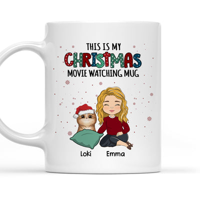 Cat Movie Watching Mug - Personalized Custom Coffee Mug