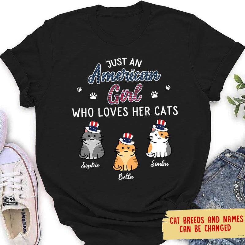 American Girl Who Loves Cats - Personalized Custom Women&