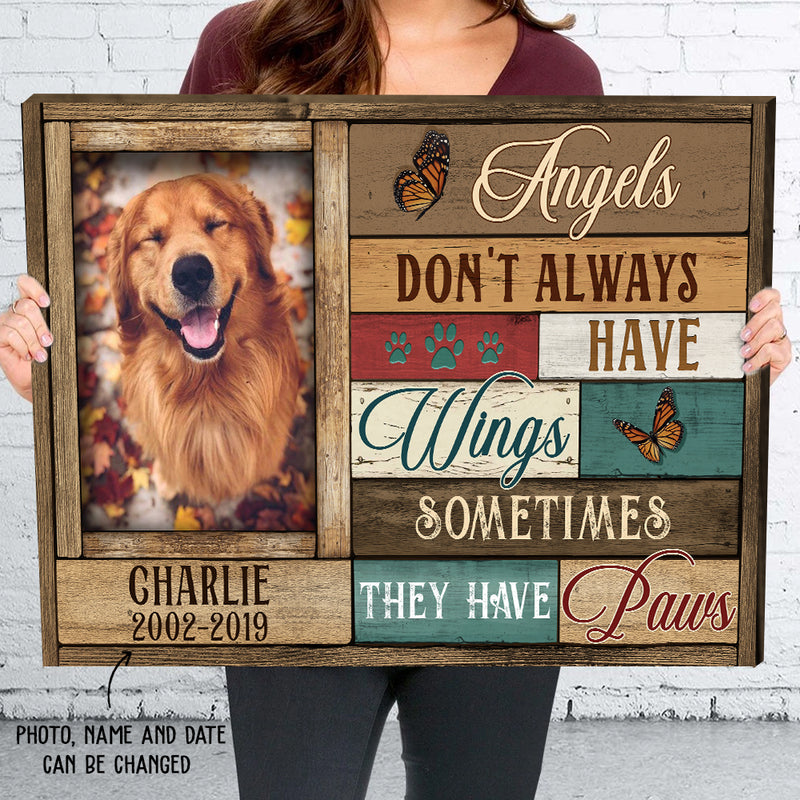 Angels Don‘t Always Have Wings - Personalized Custom Photo Canvas Print