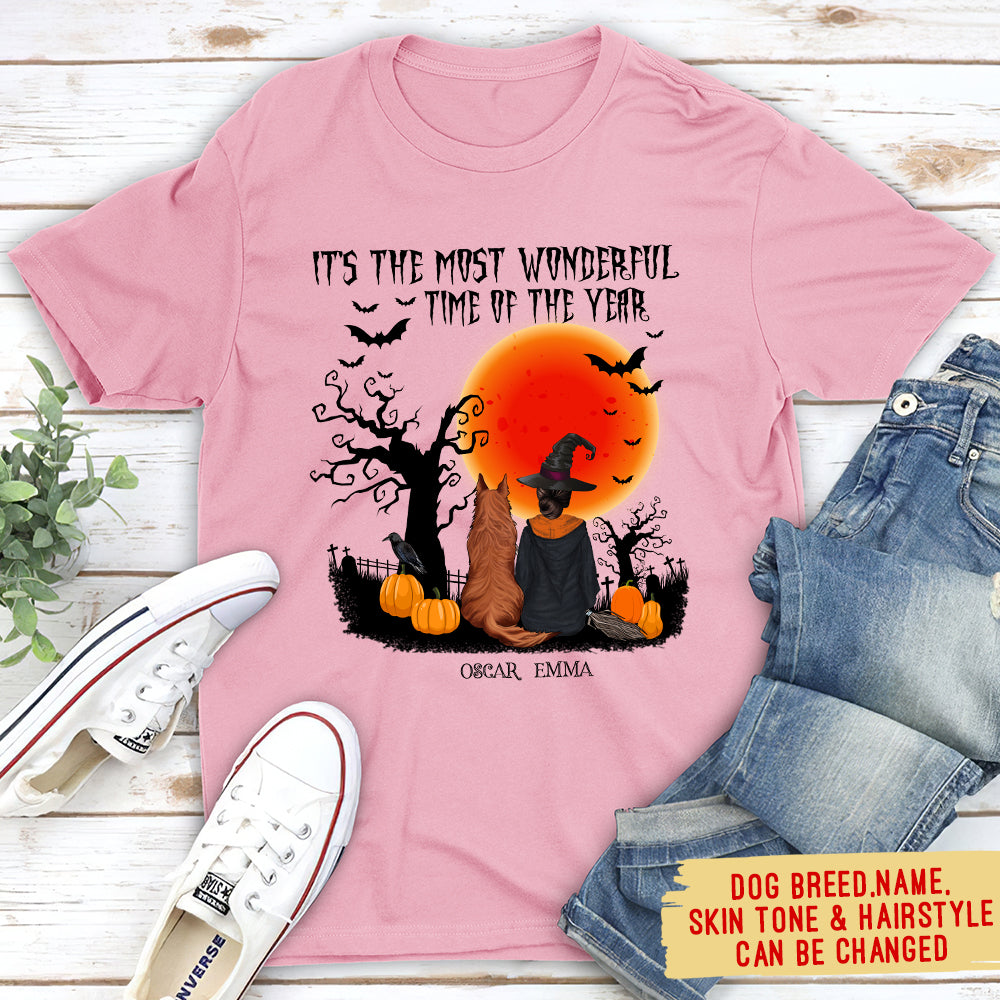 Most Wonderful Time Of The Year Custom Personalized Dogs Lover Unisex T-shirt