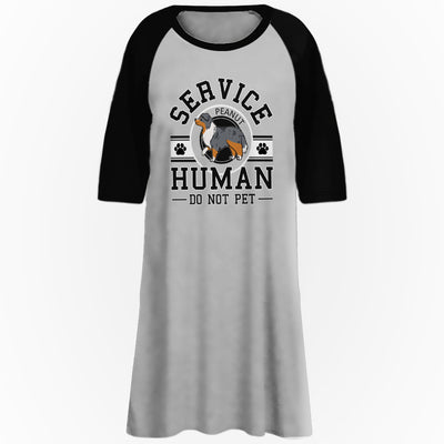 Service Human Logo - Personalized Custom 3/4 Sleeve Dress