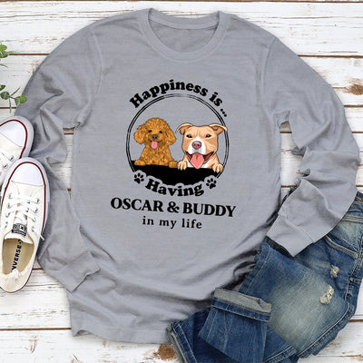 Happiness Is - Personalized Custom Long Sleeve T-shirt