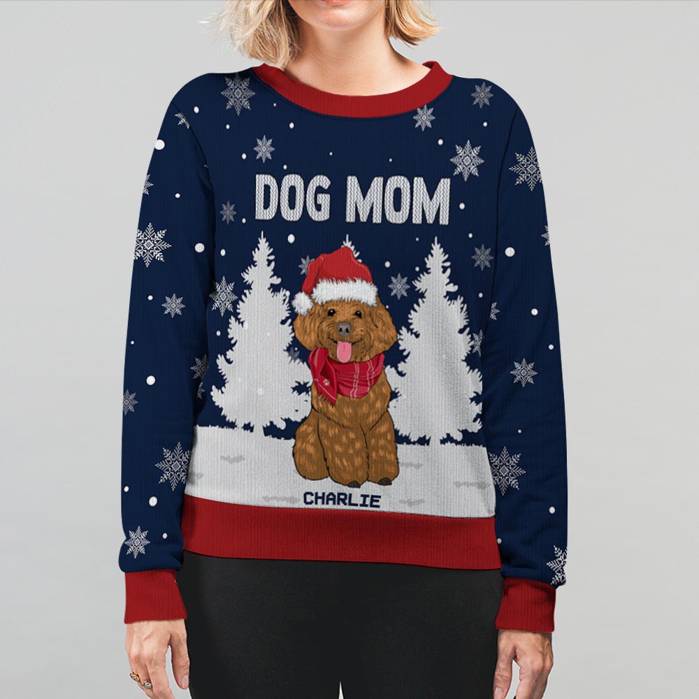 Dog Dad Winter Christmas Custom Pet Personalized Jumper Ugly Sweater
