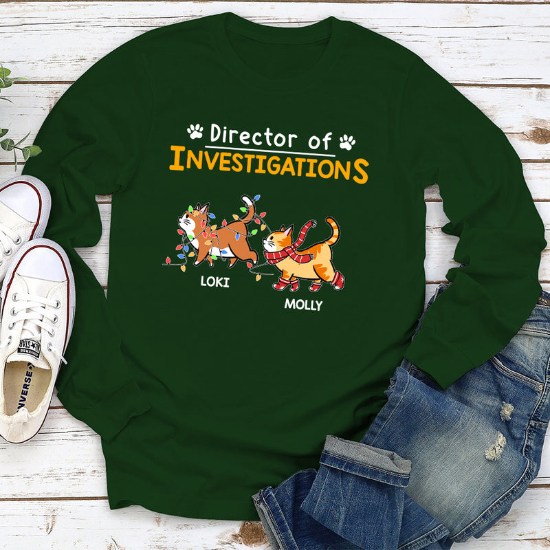 Director Of Investigation- Personalized Custom Long Sleeve T-shirt