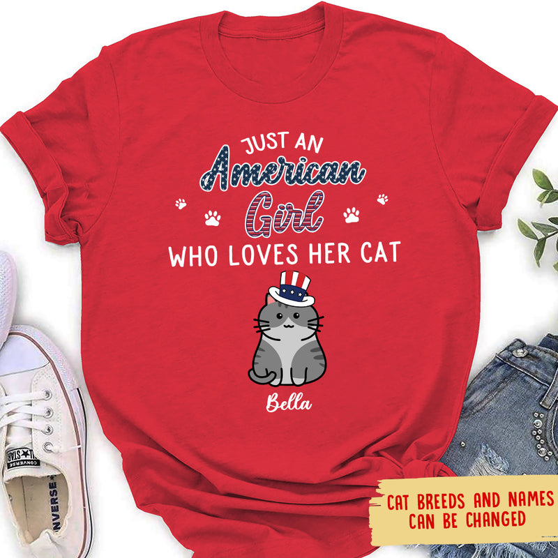 American Girl Who Loves Cats - Personalized Custom Women&