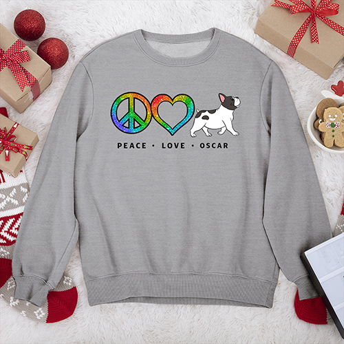 Discover Peace Love Dog Pattern - Personalized Custom Sweatshirt 