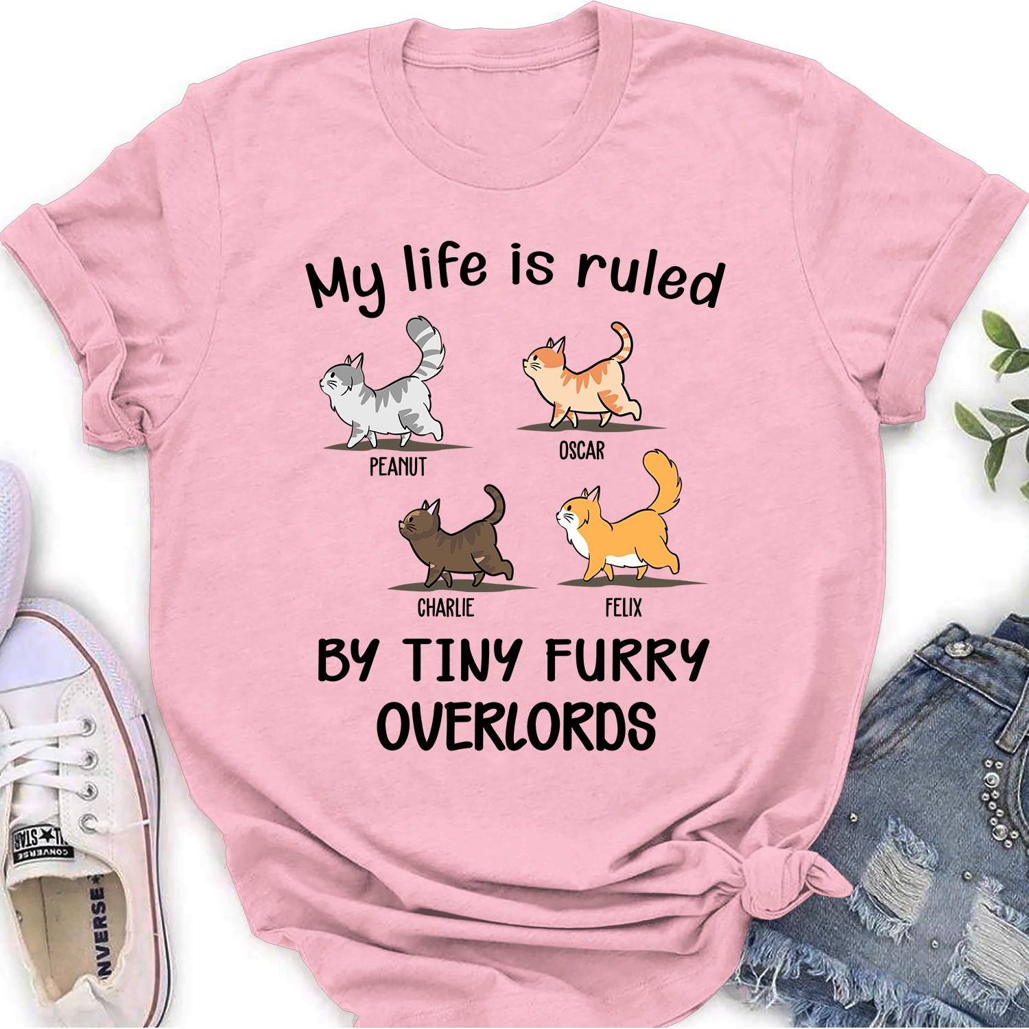 My Life Is Ruled By Cats - Personalized Custom Women's T-shirt 