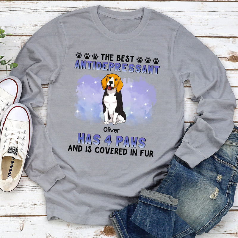 4 Paws Antidepressant - Personalized Custom Long Sleeve T-shirt