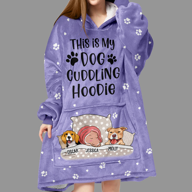 Dog Cuddling - Personalized Custom Blanket Hoodie