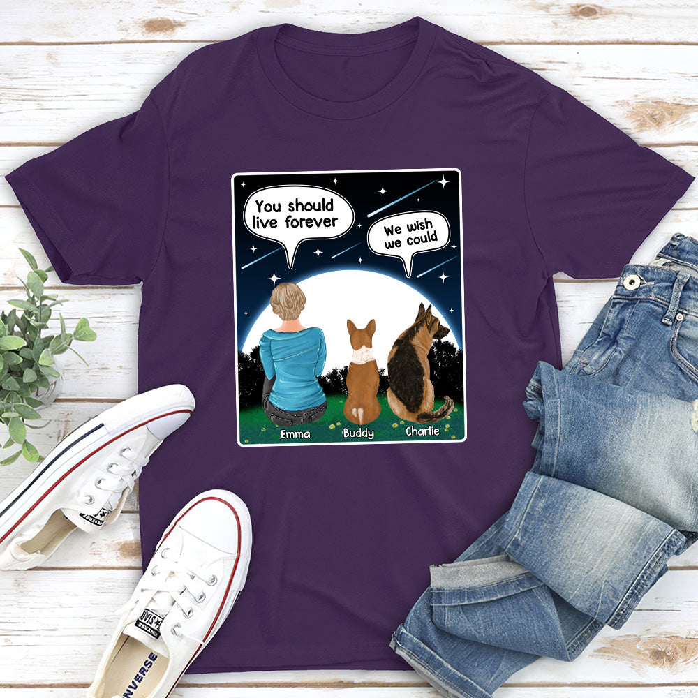 I Wish My Dog Could Live Forever Personalized Custom Unisex T-shirt
