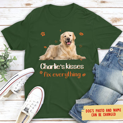 Dog Kisses - Personalized Custom Photo Unisex T-shirt