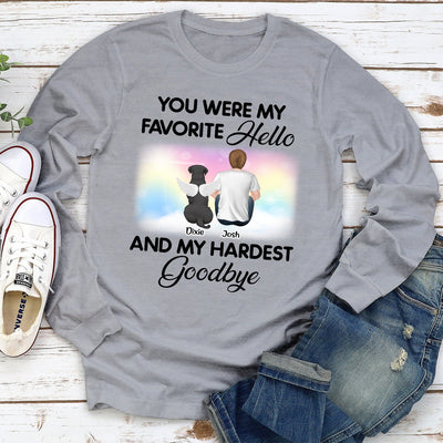 My Favorite Hello - Personalized Custom Long Sleeve T-shirt