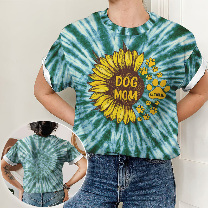 Dog Mom Sunflower - Personalized Custom All-over-print T-shirt