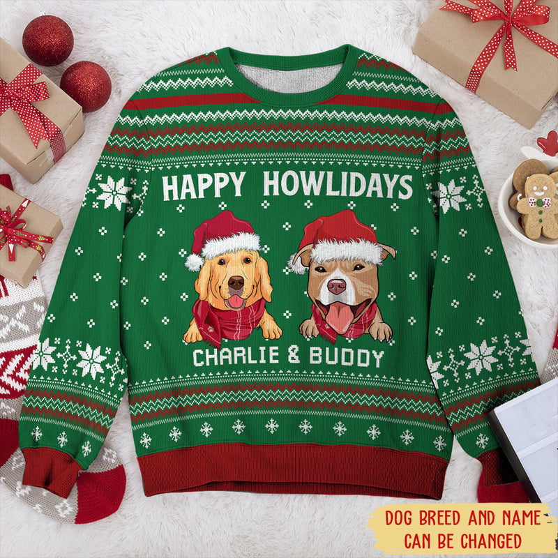 Happy Howlidays - Personalized Custom All-Over-Print Sweatshirt