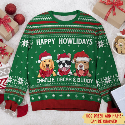 Happy Howlidays - Personalized Custom All-Over-Print Sweatshirt