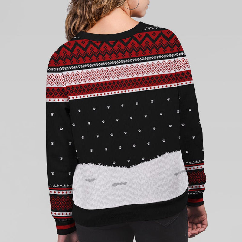 Cat Walking In Snow - Personalized Custom All-Over-Print Sweatshirt