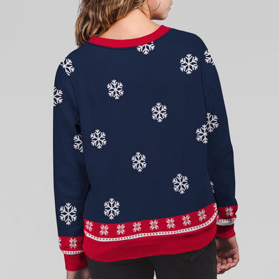 Dog Dad Mom Winter (Navy) - Personalized Custom All-Over-Print Sweatshirt