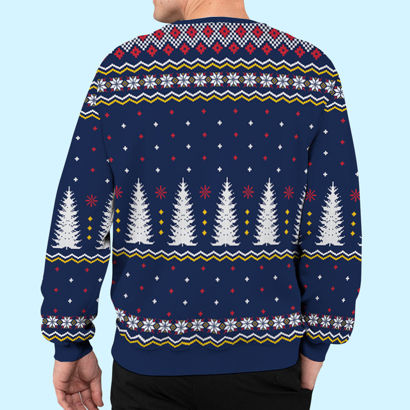 Christmas Dog Pattern - Personalized Custom All-Over-Print Sweatshirt