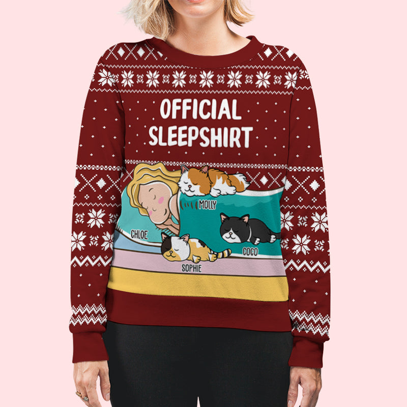 Cat Sleepshirt - Personalized Custom All-Over-Print Sweatshirt