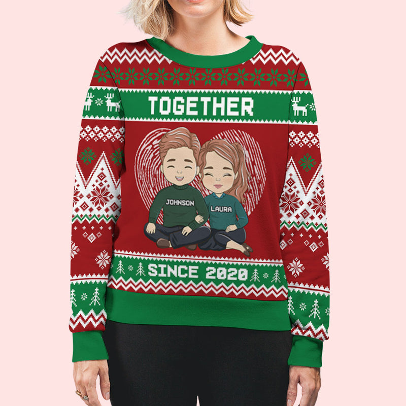 Together - Personalized Custom Couple All-Over-Print Sweatshirt
