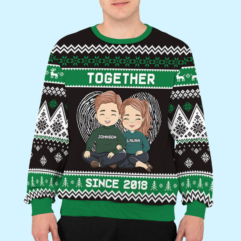 Together - Personalized Custom Couple All-Over-Print Sweatshirt