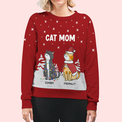 Cat And Snow - Personalized Custom All-Over-Print Sweatshirt