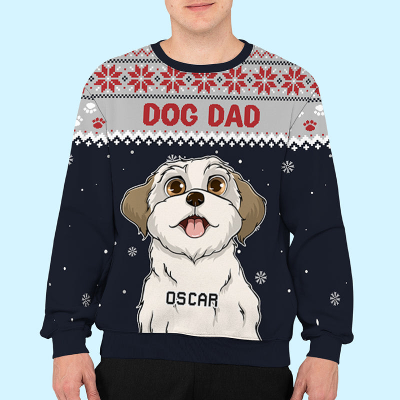 Christmas Dog Mom/Dad 1 - Personalized Custom All-Over-Print Sweatshirt